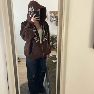 Brown ‘Revolve Hearts’ Oversized Hoodie